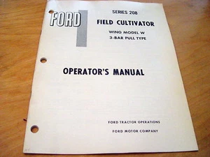 Ford 208 3-Bar Field Cultivator Operator's Manual Book - Picture 1 of 1