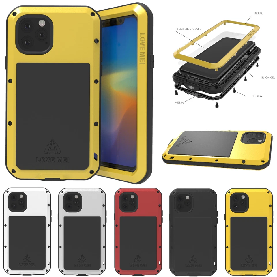 For iPhone 13 14 15 Pro Max 12 7 8 X 11 Shockproof Gorilla Glass Aluminum Case - Image 1 of 4
