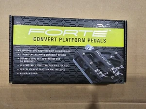 Forte Convert Platform Pedals - Black - Brand New - Extra Pins - Picture 1 of 2
