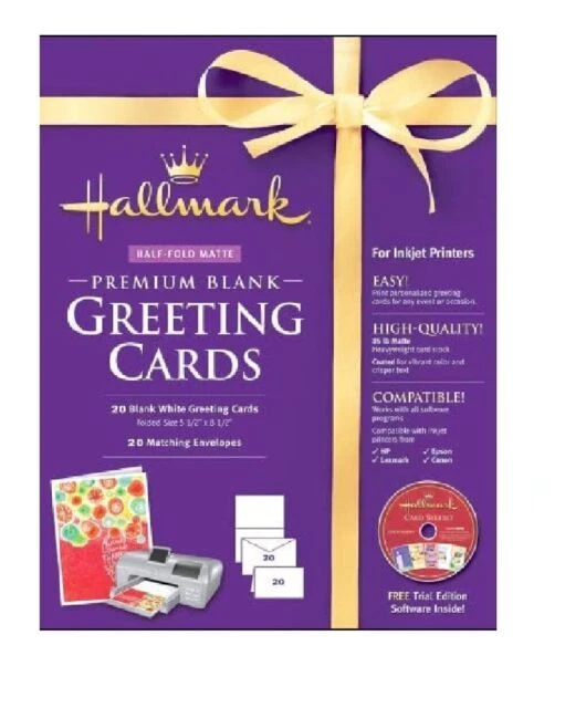 Hallmark Premium Blank Greeting Cards - 2050XF (Pack of 20 Cards)