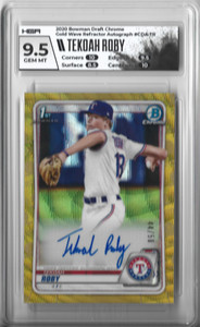 TEKOAH ROBY 2020 BOWMAN CHROME GOLD WAVE REFRACTOR AUTO 44/50 HGA 9.5 GEM MINT!