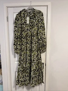 Never Fully Dressed Green Leaf Panel Maxi Dress UK Size 16 BNWT - Picture 1 of 5