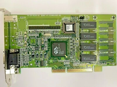 VINTAGE ATI TECHNOLOGY 3D RAGE PRO TURBO AGP 4 MEG AGP VGA 109-46200-00 MXB23 - image 1 of 2