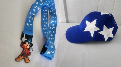 Disney Fantasia Music Evolved Sorcerer Baseball Hat and Mickey Lanyard set - Image 1 of 4