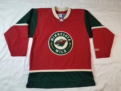 Camiseta deportiva alternativa tejida Wild Air CCM Minnesota de colección punto rojo verde NHL Canadá Foto 1 de 4