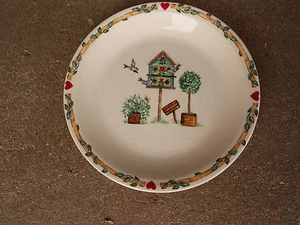 THOMSON KERAMIK 7 3/4" SALATTELLER Vogelhaus Efeu & Herz - Bild 1 von 4
