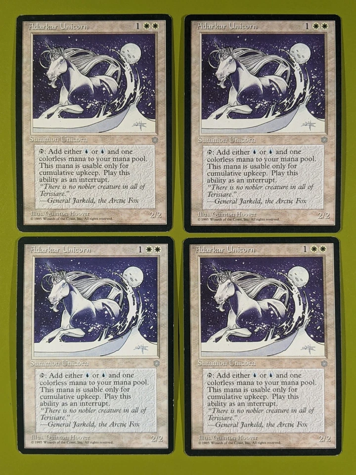 Adarkar Unicorn x4 Ice Age 4x Playset Magic the Gathering - Image 1 of 1