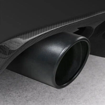 Silenciador de escape negro universal para automóvil con punta de garganta redonda cubierta de acero inoxidable Foto 1 de 4