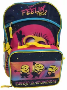 Despicable Me Minions 16" Backpack & Lunch Box Set, Bust A Minion School Bookbag - Picture 1 of 3