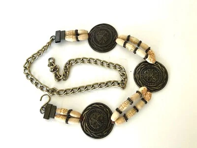 Vintage Womens Concho Medallion Beaded Belt Boho Made in Taiwan OS - Image 1 of 4