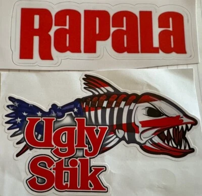 RAPALA & UGLY STIK FISHING CAR DECAL & BOX STICKER CAR STICKER FATHERS DAY STICKER