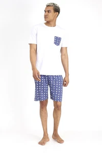 NEW Men's Brave Soul 'Feather Print' Short Pyjama/Lounge set - Picture 1 of 2