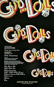 GUYS AND DOLLS ORIGINAL BROADWAY WINDOW CARD POSTER 1992 REVIVAL NATHAN LANE  - Picture 1 of 1