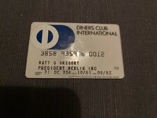 Diners Club International Expired Credit Card Matt G. Gregory Signed 1982