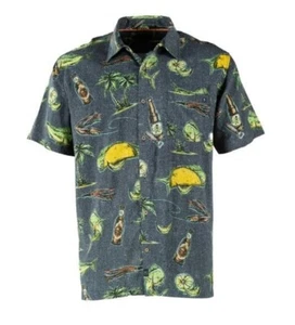 Camicia Salt Life con bottoni manica corta stampa tropicale spiaggia vacanze uomo 2XL - Foto 1 di 5