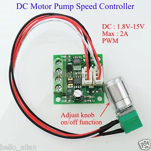DC 3V 6V 9V 12V 2A DC Motor Pump Speed Adjuster Controller PWM Regulator Switch - Picture 1 of 5