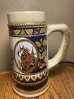 Budweiser Anheuser Busch Clydesdale Beer Stein 6.5” Mug Blue Trim for sale