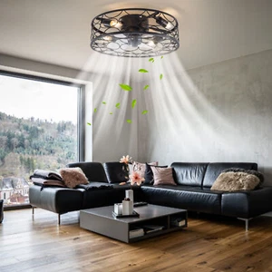 Ceiling Fan Chandelier Ceiling Lighting Fixtures 6 Wind Speeds w/Remote control - Picture 1 of 24