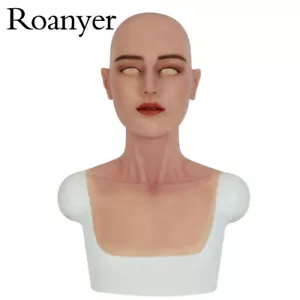Máscara de piel masculina elegante de silicona Roanyer para mujer travesti capucha facial falsa - Imagen 1 de 14