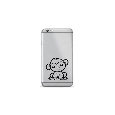 Cute Monkey Vinyl Decal for Mobile Cell Phone Tablet Book Party Stickers Decor - Image 1 of 2