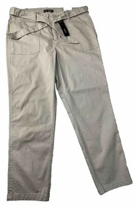 Lee Hose hellbraun Khakis Damengröße 12 M normale Passform schmal Knöchel mittlerer Bund Gürtel neu - Bild 1 von 8