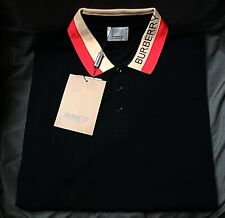 Burberry Polo Logo T-shirt Black Size Large