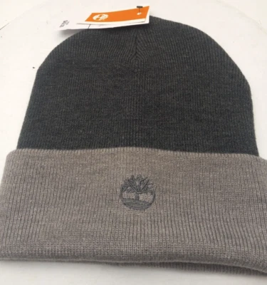 Timberland Logo Árbol Puños Gorro Invierno Sombrero Gris Gorra Reversible Talla Adulto Foto 1 de 4