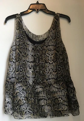 INC International Concepts 真丝背心女式 6 蛇皮印花薄纱衬里 — 第 1/4 张图片