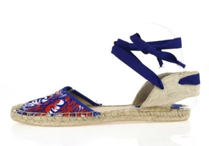 DV DOLCE VITA blaue Palmen Canvas Knöchelriemen Espadrilles Sandalen Größe 8,5 - Bild 1 von 6