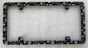 PAWS and BONES, marco de matrícula de billete HMC, negro anodizado, línea delgada - Imagen 1 de 2