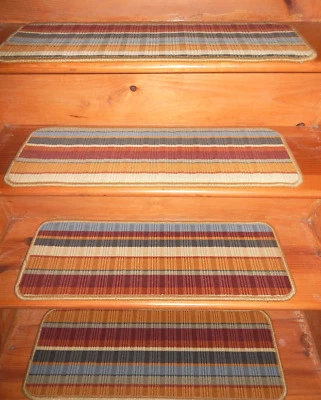 14 = Paso 10'' x 29"" peldaños de escalera escalera alfombra acolchada 100% lana. Foto 1 de 4