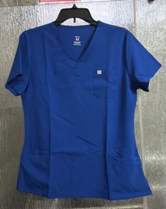 Men’s Scrub Top Pockets Light Stretch 20” P2P 27” Length Ladies Medium Orig $24 - Picture 1 of 5