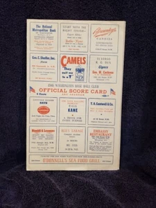 VINTAGE 1946 Washington Senators vs. New York Yankees Griffith Stad Game Program - Picture 1 of 5