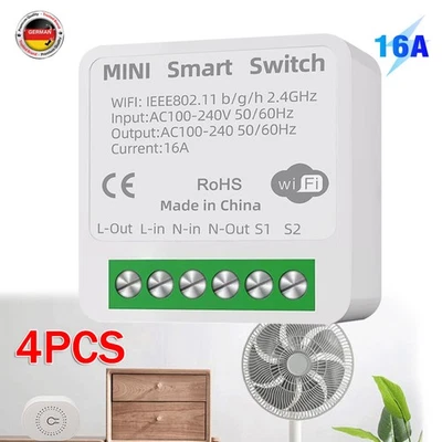 16A WiFi Smart Switch Lichtschalter Modul mit Smart Home Alexa Google Home DHL - Bild 1 von 4