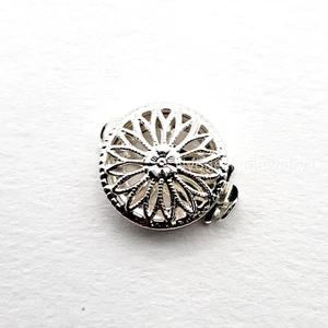 ECHT 925 Sterling Silber filigran Blumen Box Verschluss -12 mm mit 1 Ring - Bild 1 von 7