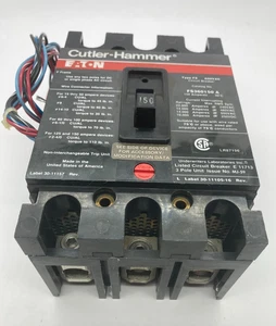 Martillo Cutler Eaton FS360150A Shunt Trip 3 polos 150 amperios 600 V CA interruptor trifásico - Imagen 1 de 18