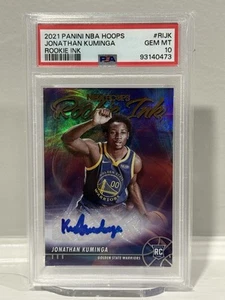 Jonathan Kuminga 2021-22 Panini NBA Hoops Rookie Ink Auto RC#RI-JK PSA 10 GEMA - Imagen 1 de 4