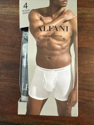 Paquete de 4 calzoncillos boxer Alfani para hombre ropa interior SIN ETIQUETAS gris absorbente negro pequeño Foto 1 de 3