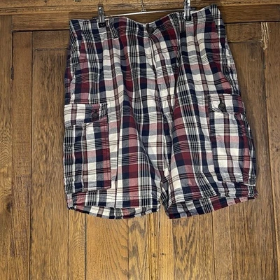 Pantalones Cortos Carga St. John’s Bay Hombres 36 Madres Cuadros 6 Bolsillos Algodón 9” Entrepierna Foto 1 de 4