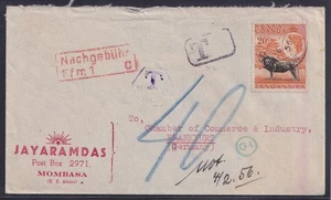 75026) Carta MOMBASA Kenia con recargo a Frankfurt/M. 1956 - Imagen 1 de 2