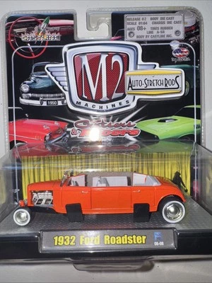 M2 Machines 1:64 Diecast Auto-Stretch Rods 1932 Ford Roadster NIB Orange - Image 1 of 4