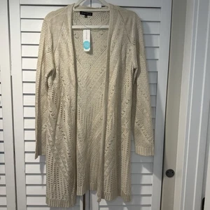 Cárdigan plumero Love Ellie Cheril Pointelle blanco roto XL NUEVO CON ETIQUETAS fijación de puntada - Imagen 1 de 20