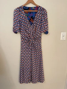 DVF Diane von Furstenberg Koren Reversible Midi Dress Mesh Ruched Small S - Picture 1 of 6