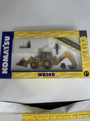 First Gear Komatsu WB140 Tractor Loader Backhoe 1/50 Scale Model 50-0193 In Box - Image 1 of 4
