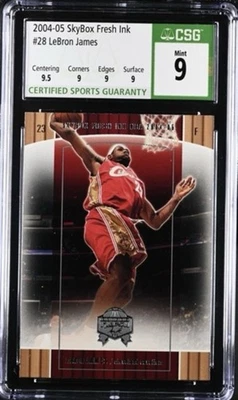 LEBRON JAMES 2004-05 SKYBOX FRESH INK #28 CSG MINT 9 CAVALIERS! - Image 1 of 3