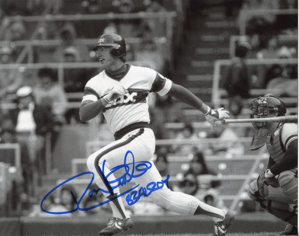 RON KITTLE Chicago White Sox Signed B&W 8x10 Photo 1983 ROY and AS  COA - Image 1 of 1