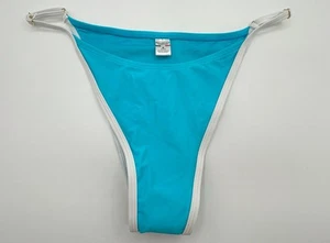 Relleciga Swim Bottom Womens Sz M 8-10 Blue White Contrast Cheeky Sexy Bikini - Picture 1 of 11