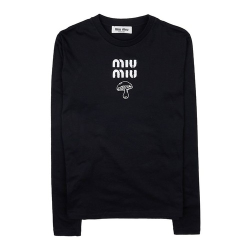 T shirt donna Miu Miu logo cotone manica lunga 13NN F0002 64941657