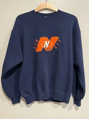 Vintage 90s Nike Sweatshirt Large Blue CrewNeck Made In USA Embroidered - Image 1 of 4