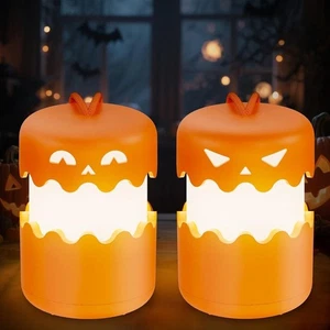 Plastic Pumpkin Lantern Foldable Light Up Pumpkin Halloween Pumpkin Light - Picture 1 of 6